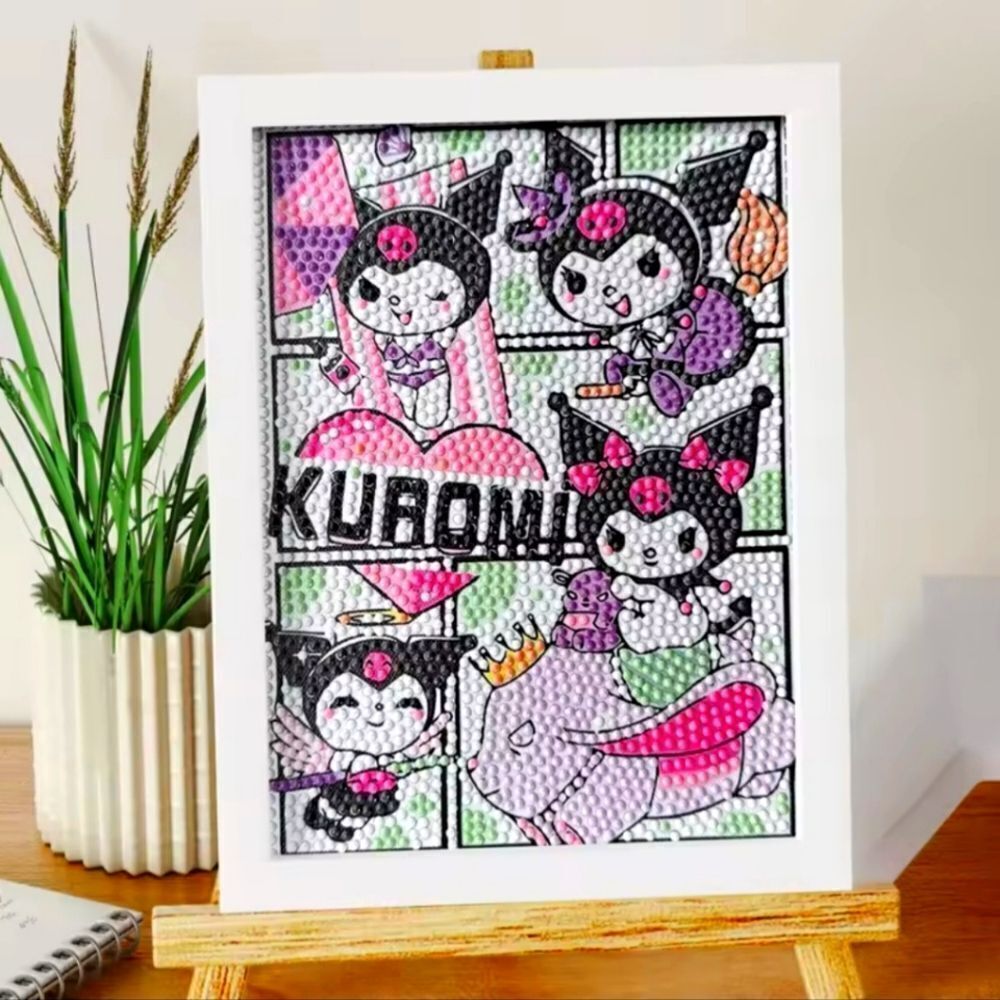Brand New DIY Kuromi Diamond Beads Art With Frame
